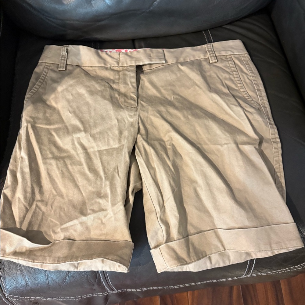 J. Crew Chino classic Twill City Fit Bermuda shorts SZ 10 stretch Pockets, Cuff